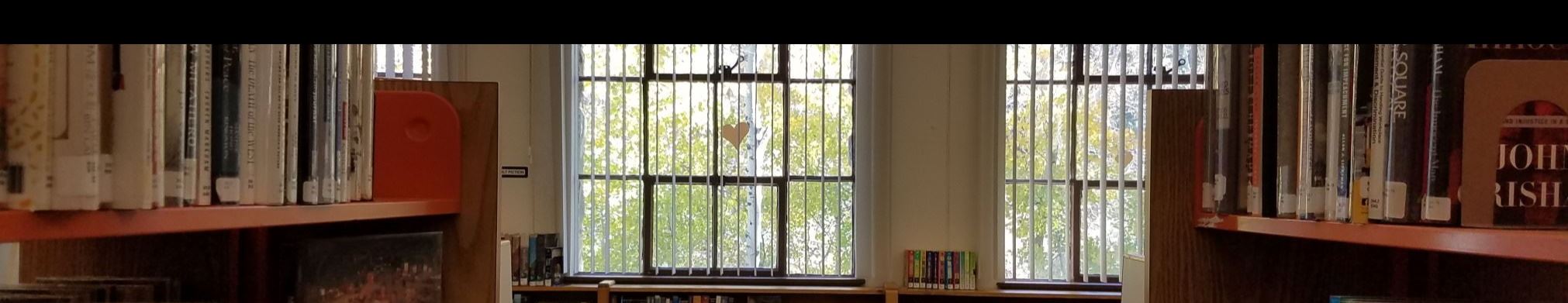 Markleeville Library windows by river