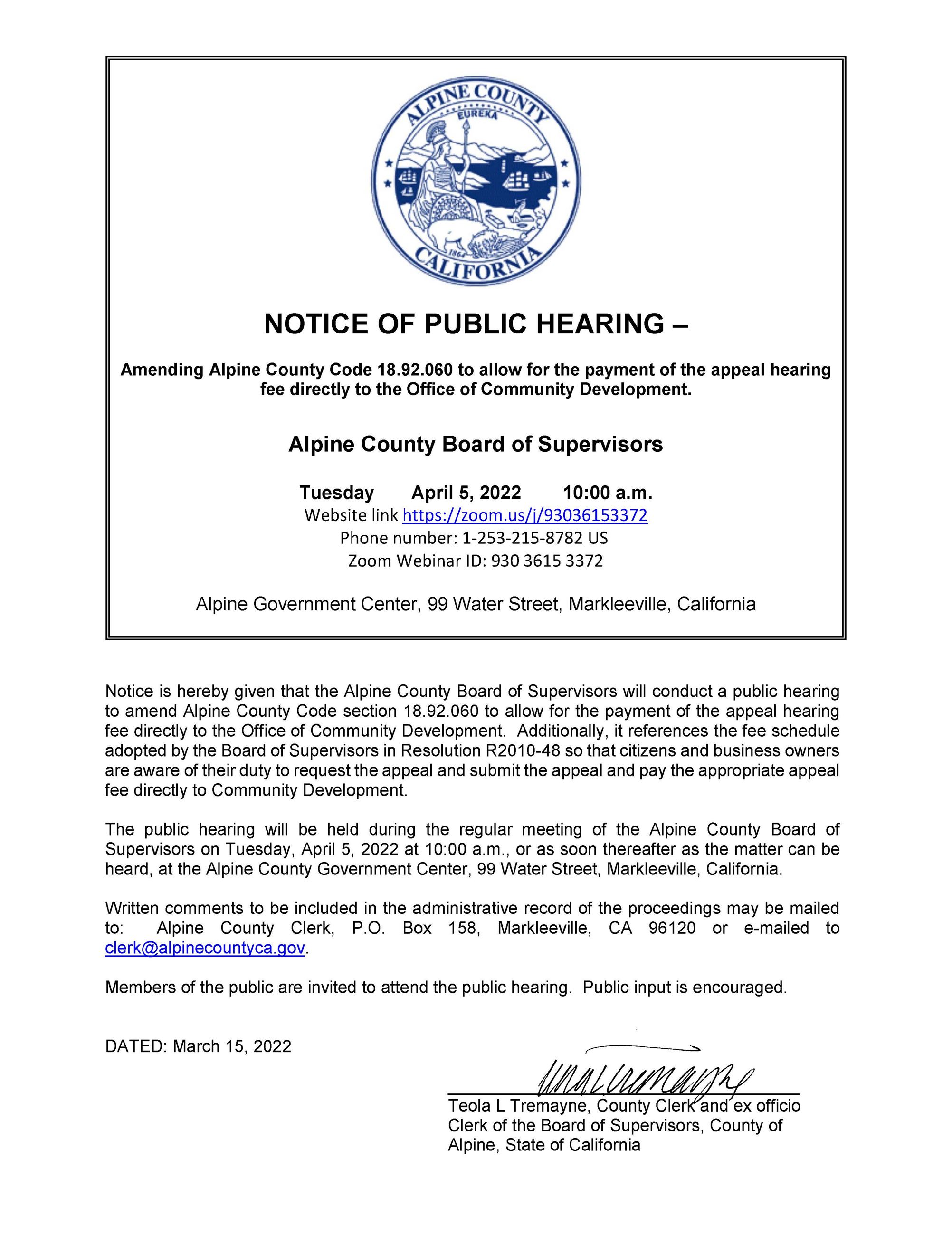 PHN2022-04-05 Appeal Fee to CDA