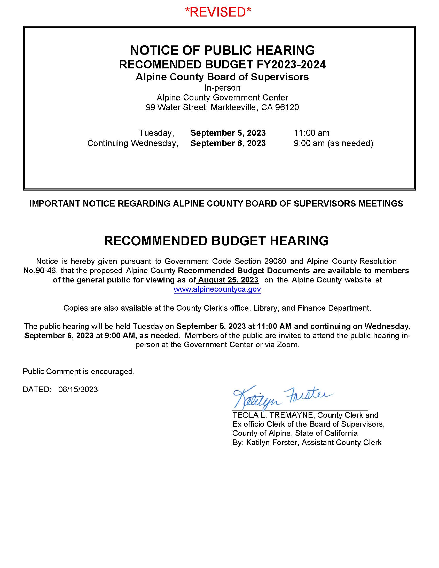 PHN Budget Hearing 9-5-23 Revised