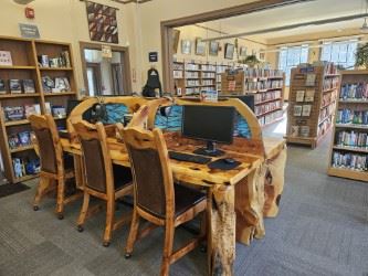 Hand made juniper and pine computer table and chairs with live edges